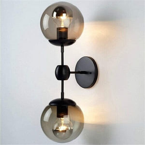 Bhatte - Double Globe Clear Glass Sconce